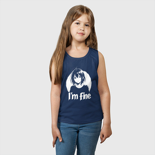 Детская майка Я в порядке анимешница / Тёмно-синий – фото 3