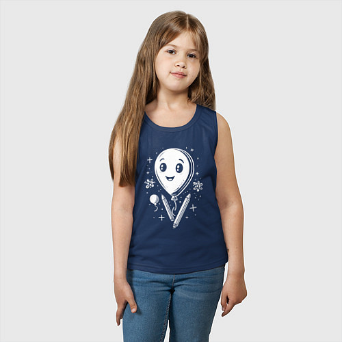 Детская майка Воздушный шарик и карандаши / Тёмно-синий – фото 3