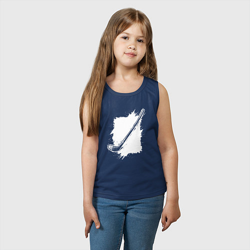 Детская майка Хоккейная клюшка в квадрате / Тёмно-синий – фото 3
