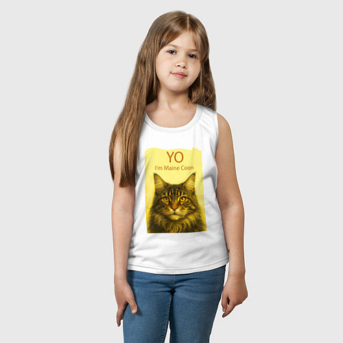 Детская майка Yo - Im Maine Coon / Белый – фото 3