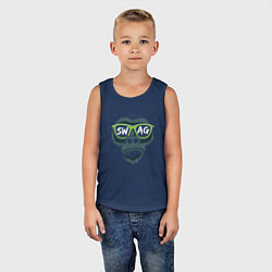 Майка детская хлопок Swag monkey, цвет: тёмно-синий — фото 2