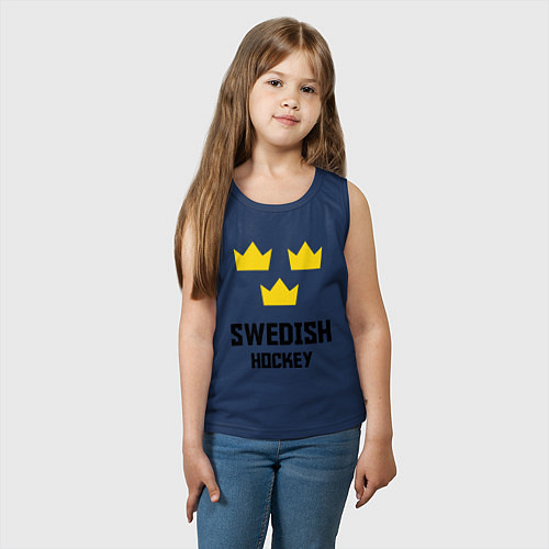 Детская майка Swedish Hockey / Тёмно-синий – фото 3