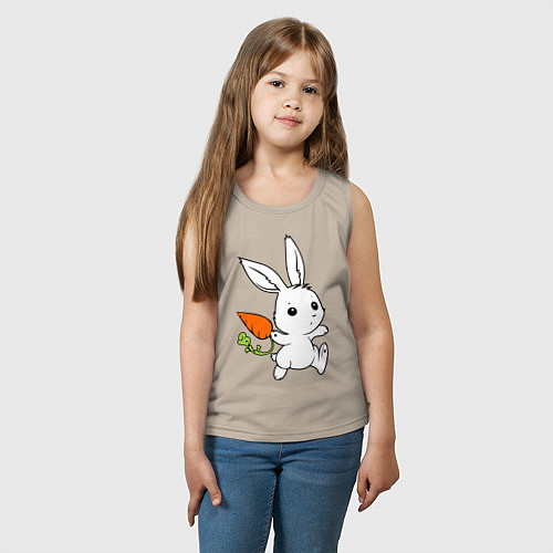 Детская майка Зайка с морковкой / Миндальный – фото 3