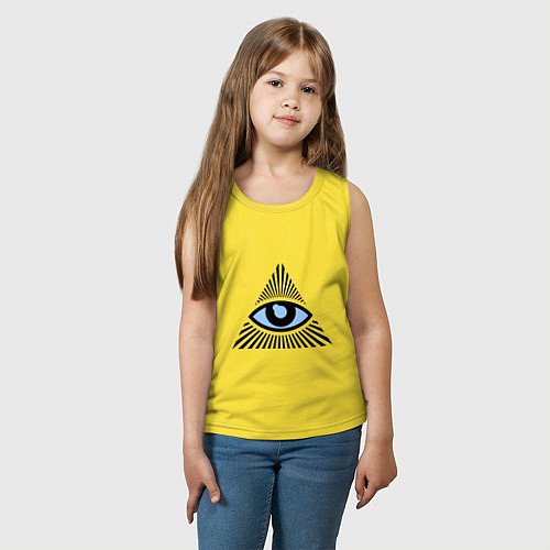Детская майка Всевидящее око (глаз в треугольнике) / Желтый – фото 3