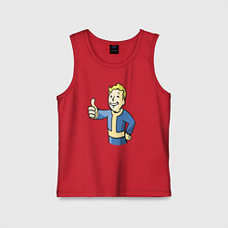 Майка детская хлопок Fallout vault boy, цвет: красный