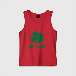 Майка детская хлопок Get lucky, цвет: красный