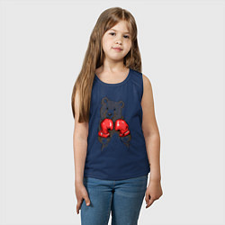 Майка детская хлопок Bear Boxing, цвет: тёмно-синий — фото 2