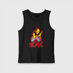 Майка детская хлопок AC/DC Homer, цвет: черный