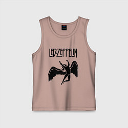 Майка детская хлопок Led Zeppelin Swan, цвет: пыльно-розовый