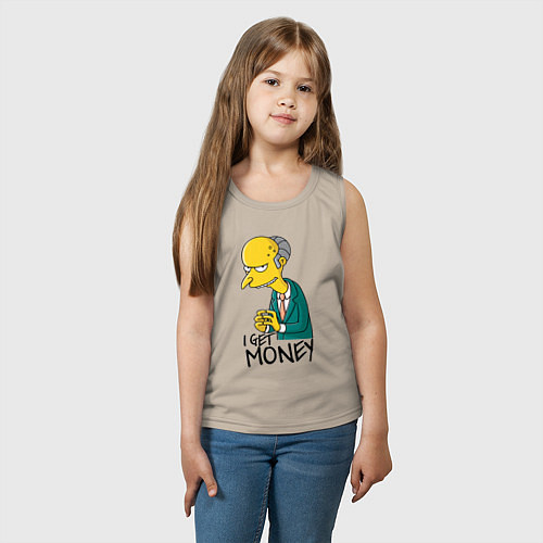 Детская майка Mr. Burns: I get money / Миндальный – фото 3