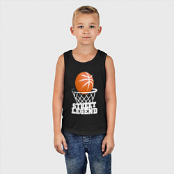 Майка детская хлопок Баскетбол, цвет: черный — фото 2