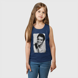 Майка детская хлопок Улыбка Элвиса, цвет: тёмно-синий — фото 2