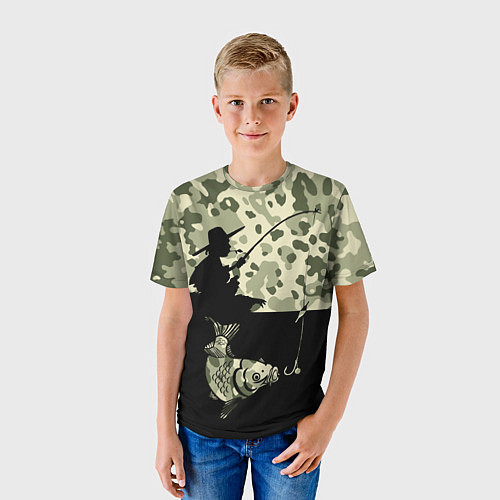 Детская футболка Ночная рыбалка / 3D-принт – фото 3