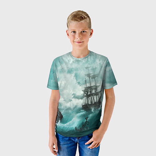 Детская футболка Море / 3D-принт – фото 3
