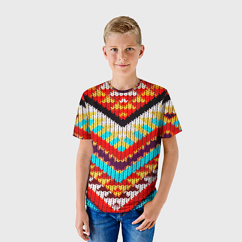 Детская футболка Вышивка шерстью / 3D-принт – фото 3