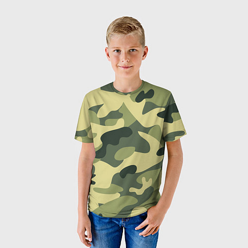 Детская футболка Камуфляж: зеленый/хаки / 3D-принт – фото 3