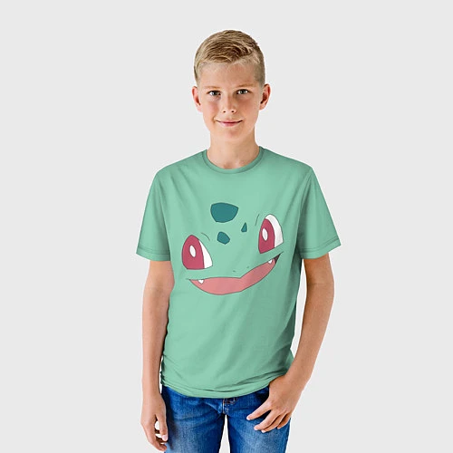 Детская футболка Лицо Бульбазавра / 3D-принт – фото 3