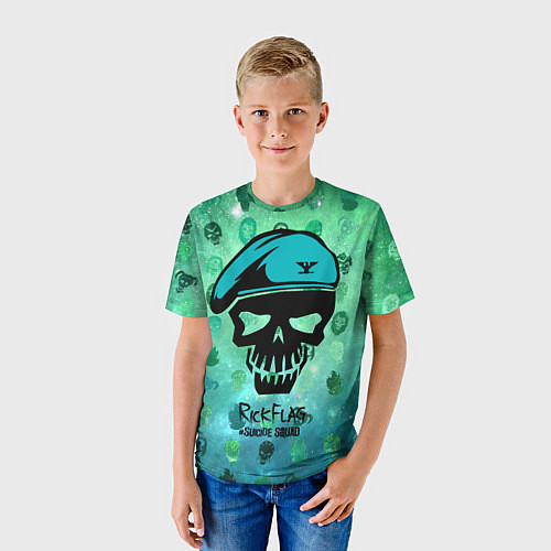 Детская футболка Rick Flag Face / 3D-принт – фото 3