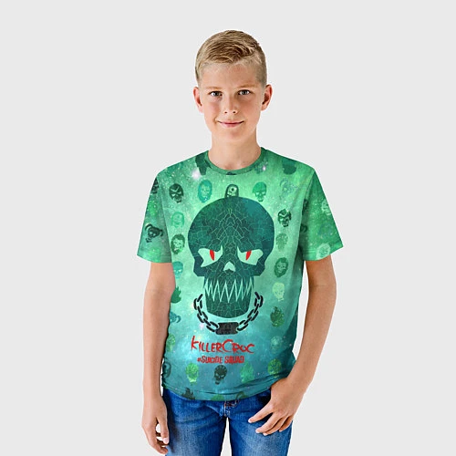 Детская футболка KillerCroc Face / 3D-принт – фото 3