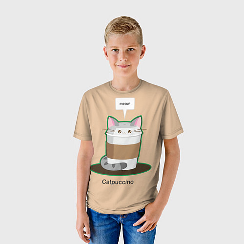 Детская футболка Catpuccino / 3D-принт – фото 3