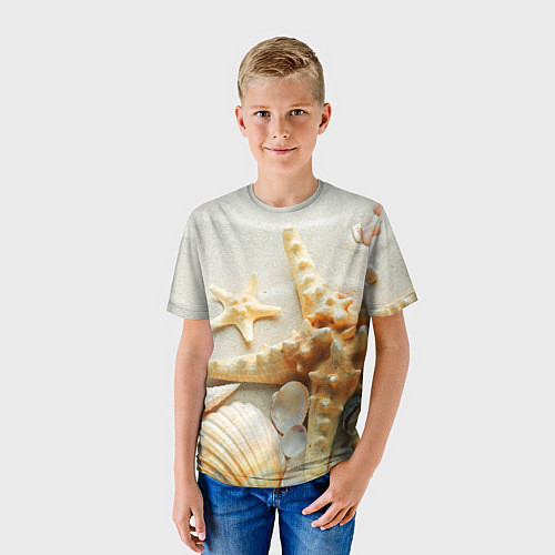 Детская футболка Морские ракушки / 3D-принт – фото 3