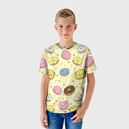 Детская футболка Сладкие пончики / 3D-принт – фото 3