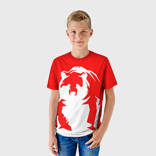 Детская футболка Красный медведь / 3D-принт – фото 3