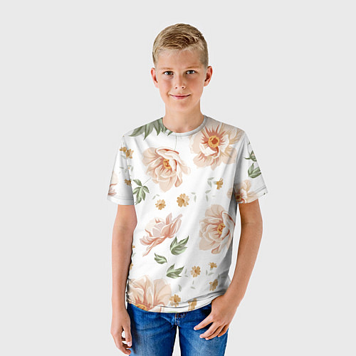 Детская футболка Красивые цветы / 3D-принт – фото 3