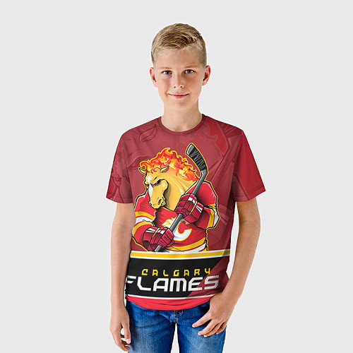 Детская футболка Calgary Flames / 3D-принт – фото 3