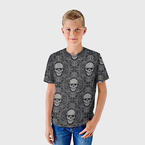 Детская футболка Ажурные черепа / 3D-принт – фото 3