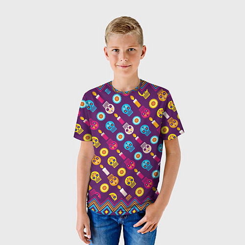 Детская футболка Черепа и свечки / 3D-принт – фото 3