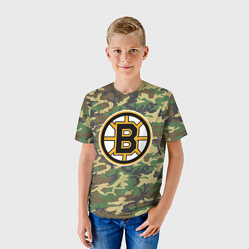 Детская футболка Bruins Camouflage / 3D-принт – фото 3