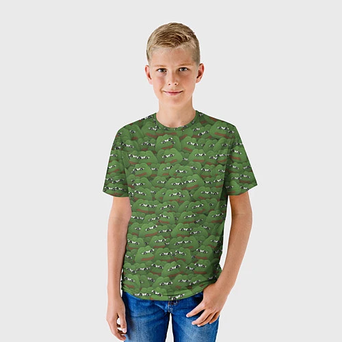 Детская футболка Грустные лягушки / 3D-принт – фото 3