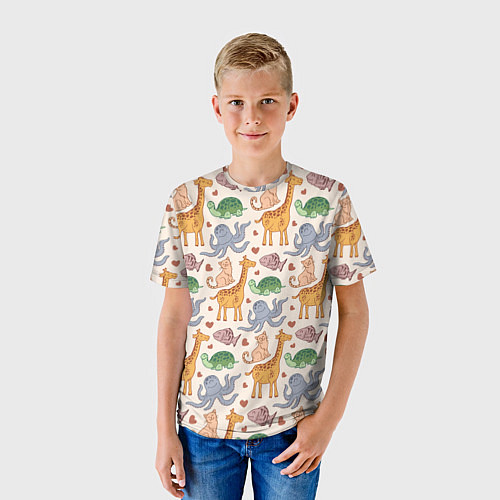 Детская футболка Летние зверьки / 3D-принт – фото 3