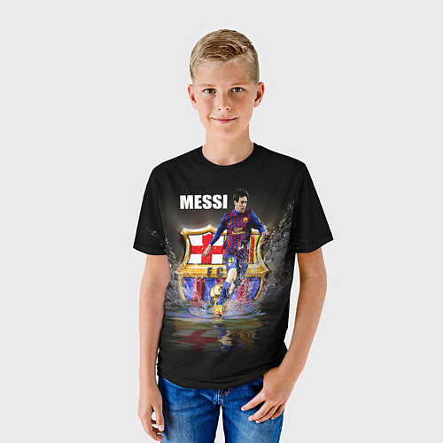 Детская футболка Messi FCB / 3D-принт – фото 3