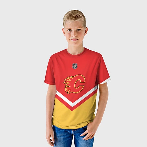 Детская футболка NHL: Calgary Flames / 3D-принт – фото 3