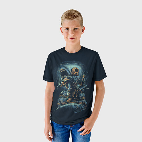 Детская футболка Подводная охота / 3D-принт – фото 3