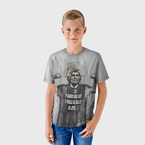 Детская футболка Нурмагомедов Хабиб / 3D-принт – фото 3