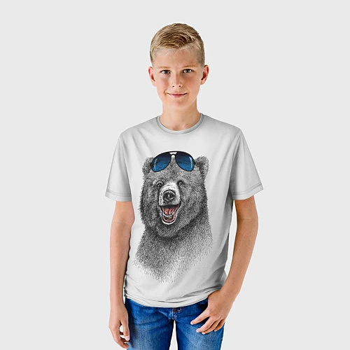 Детская футболка Счастливый медведь / 3D-принт – фото 3