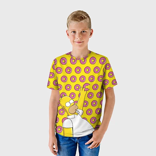 Детская футболка Пончики Гомера Симпсона / 3D-принт – фото 3