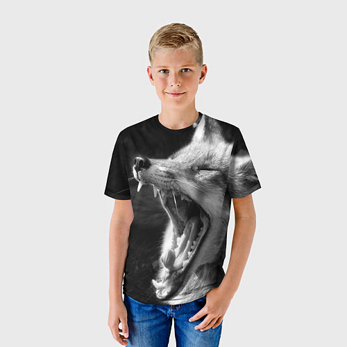 Детская футболка Зевающая лиса / 3D-принт – фото 3