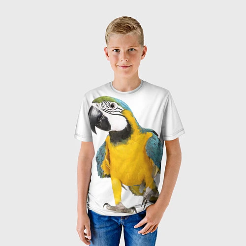 Детская футболка Попугай ара / 3D-принт – фото 3