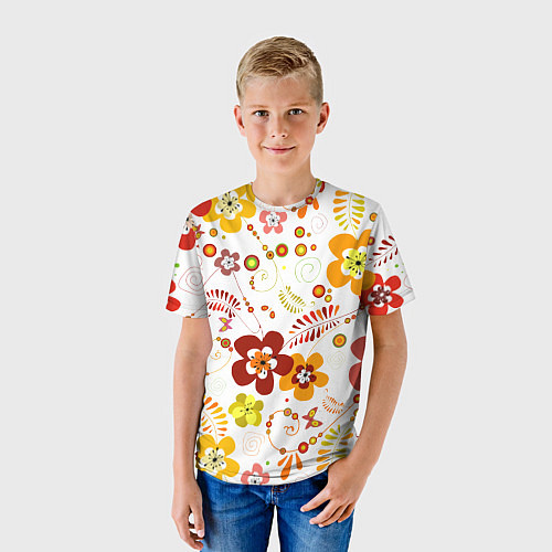 Детская футболка Летние цветы / 3D-принт – фото 3