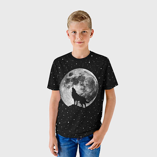 Детская футболка Лунный волк / 3D-принт – фото 3