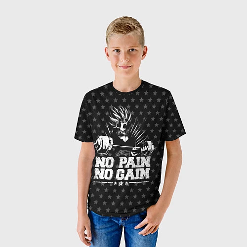 Детская футболка No Pain No Gain / 3D-принт – фото 3