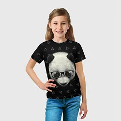 Футболка детская Умная панда, цвет: 3D-принт — фото 2