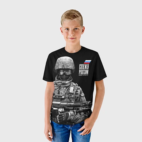 Детская футболка Служу России / 3D-принт – фото 3