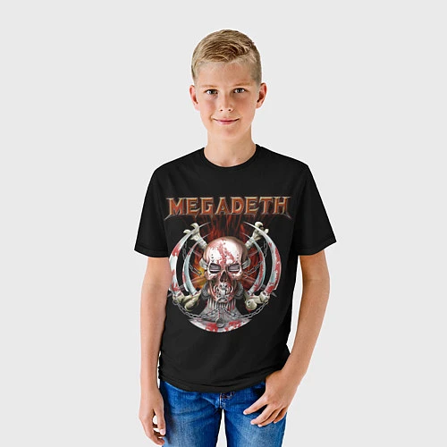 Детская футболка Megadeth: Skull in chains / 3D-принт – фото 3