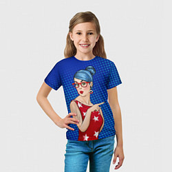 Футболка детская Pop Art Girl, цвет: 3D-принт — фото 2