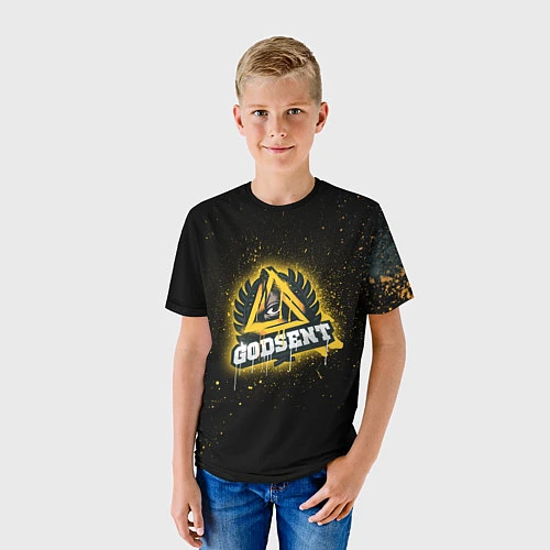 Детская футболка Godsent: Black collection / 3D-принт – фото 3